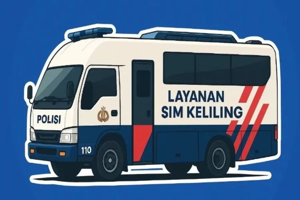 Ilustrasi Bus Layanan SIM Keliling Polisi