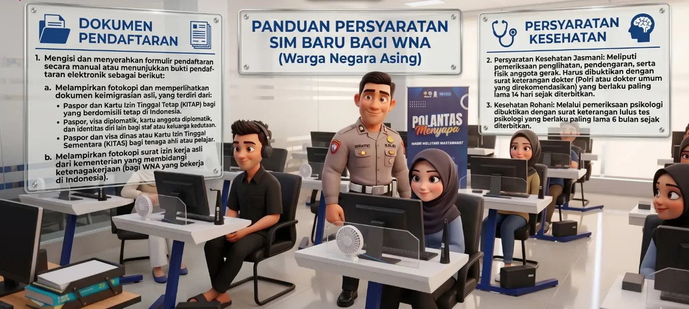 Infografis panduan persyaratan SIM baru bagi WNA