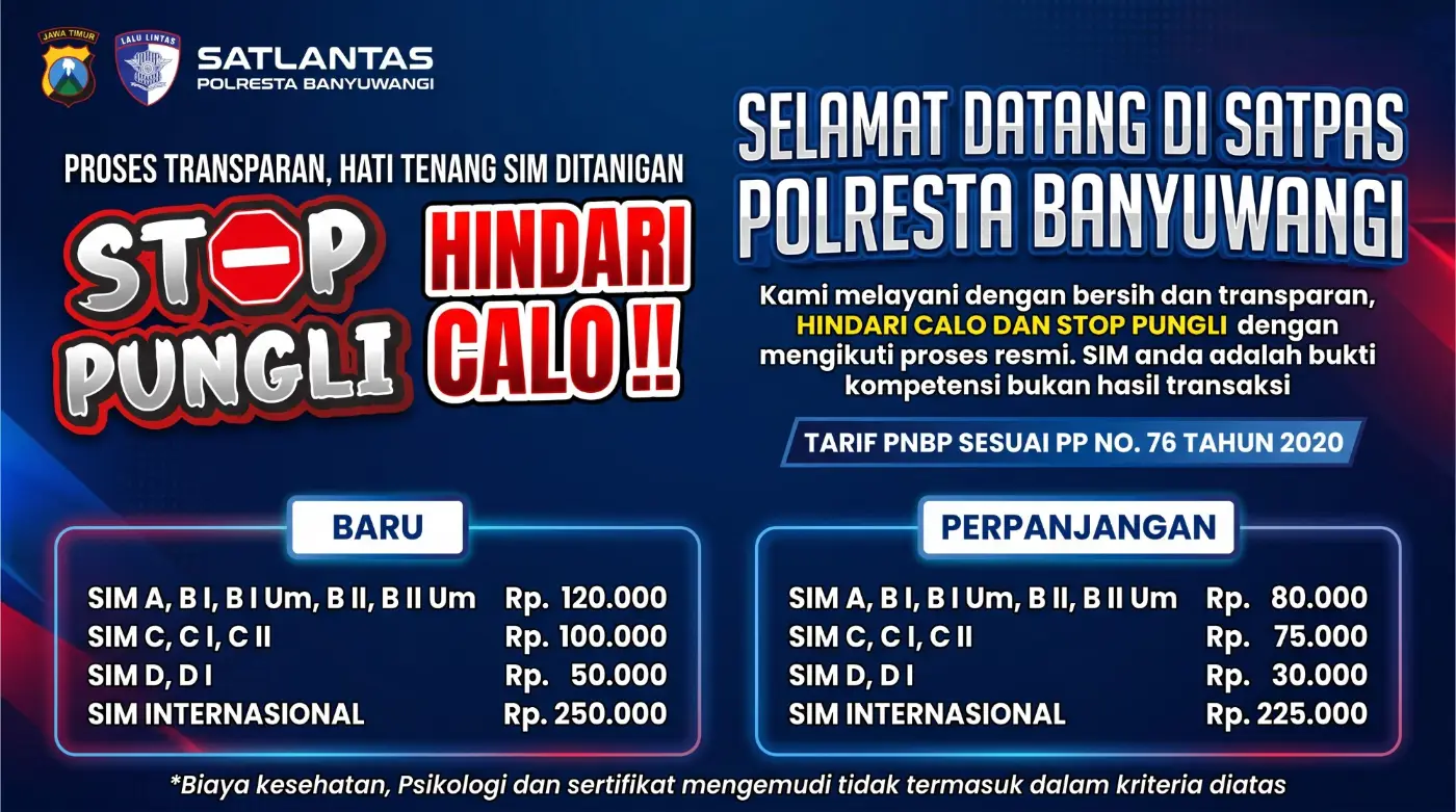 Poster Stop Pungli Hindari Calo dan tarif PNBP